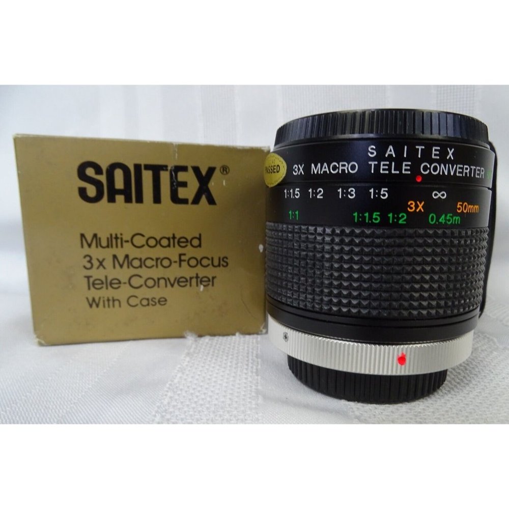 Saitex Multi Coated 3x Macro Focus Tele-Converter Lens w/ Case for Canon